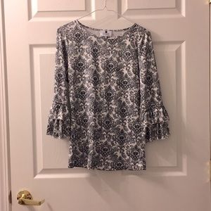 Damask Print DJ Layering Top